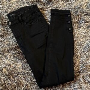 Talbots Black Denim Jeggings with Button Detail 4